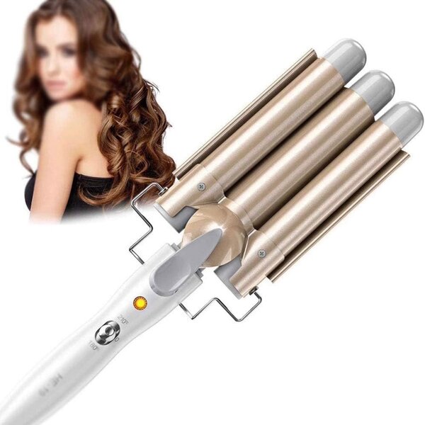 Fer à friser professionnel en céramique, Triple baril, pour