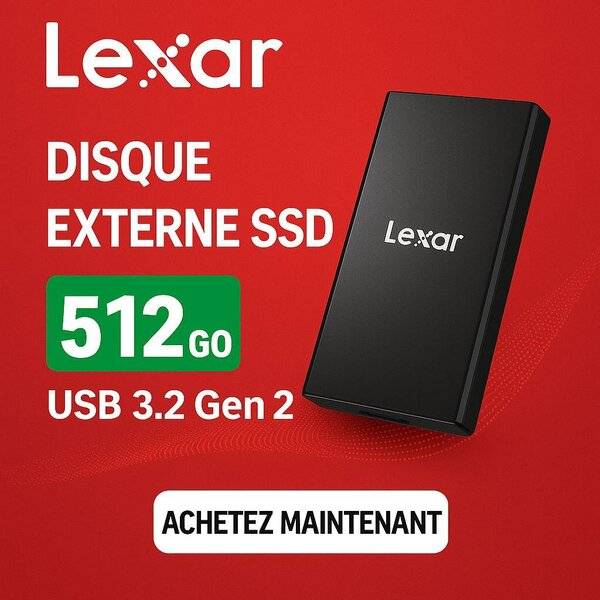 Lexar SSD Externe 512Go USB 3.2