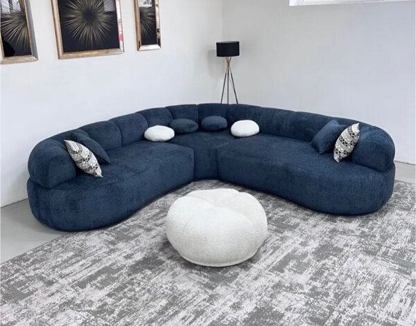 Canapé Sectionnel Moderne Bleu