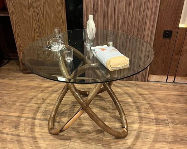 Table en verre moderne bois