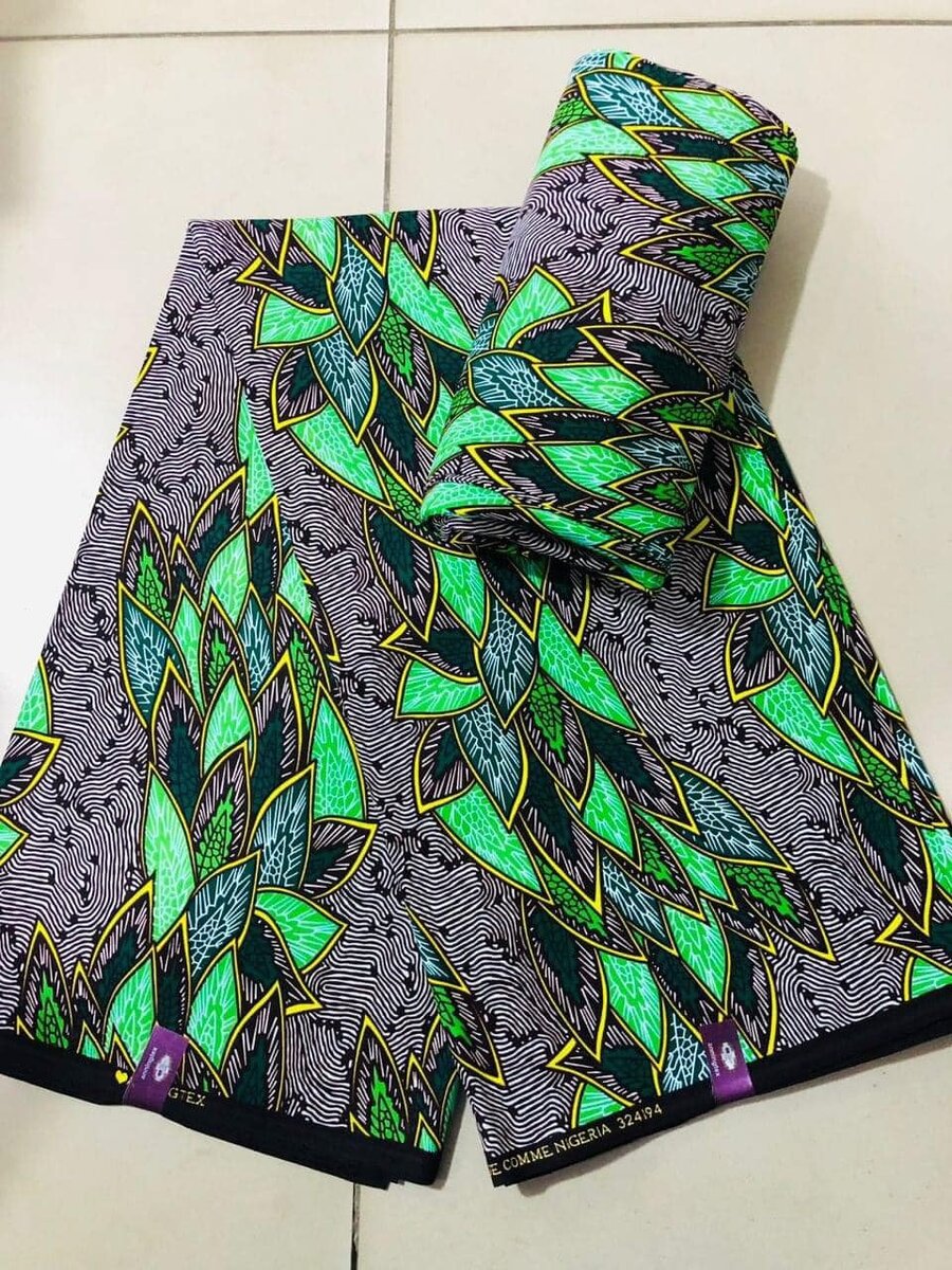 Cotton fabric with 6 yards print grey-green
