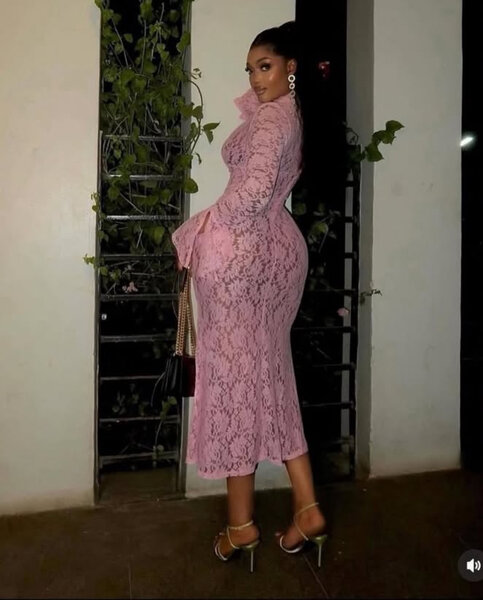 Elegant Pink Lace Dress