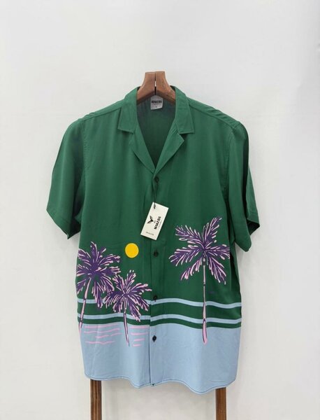 Chemise hawaïenne verte pour homme