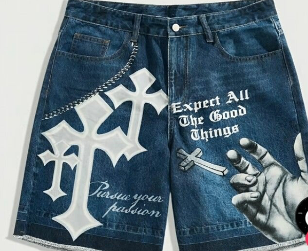 Short en jean imprimé tendance