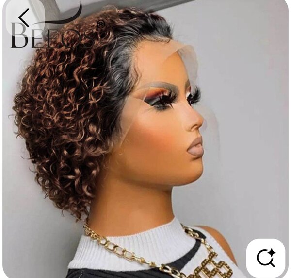 Perruque pixie 1b4 humaine