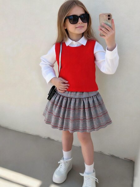 Tenue Chic Fille Rouge