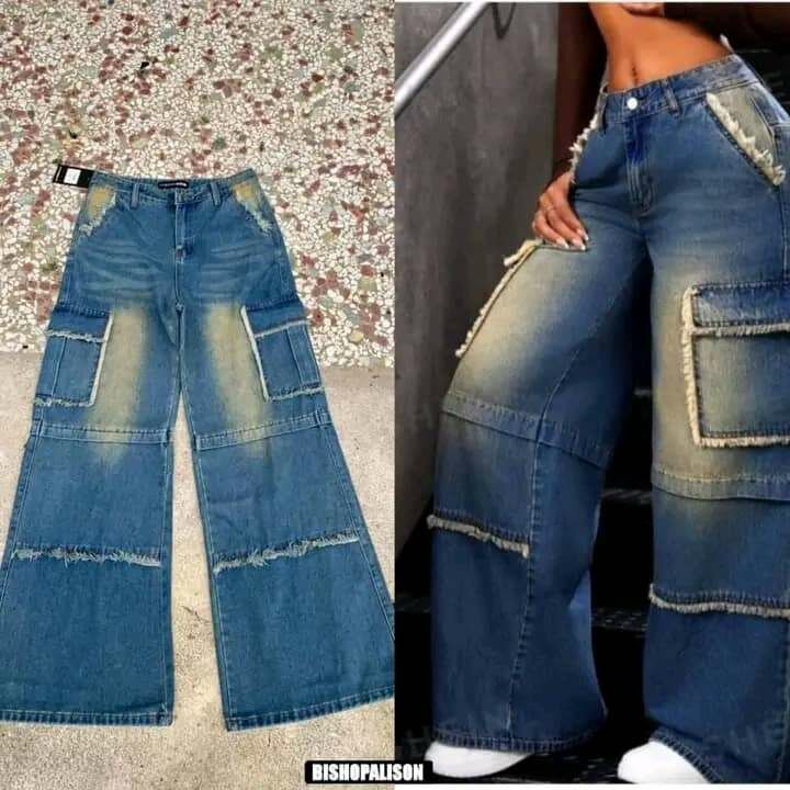 Jeans larges cargo décontractés