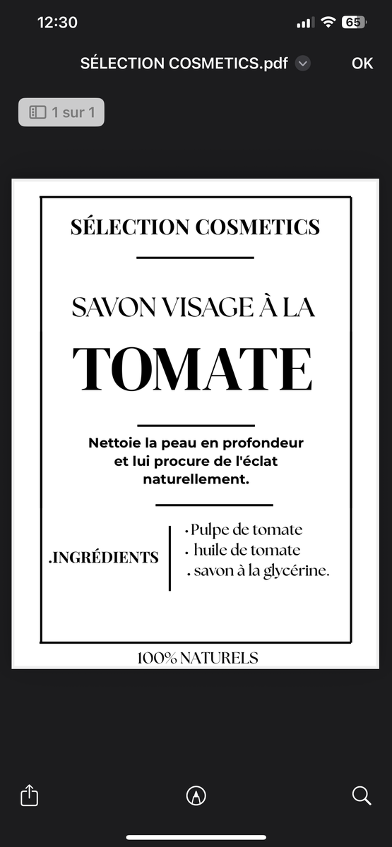 Savon Visage à la Tomate