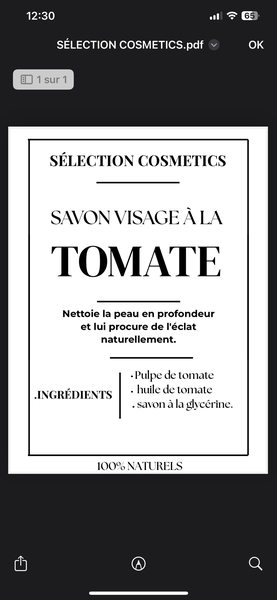 Savon Visage à la Tomate