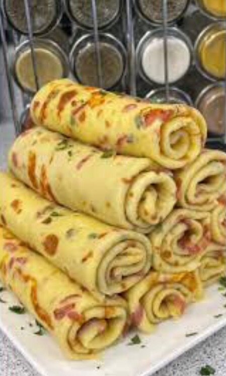 Crêpes roulées au jambon