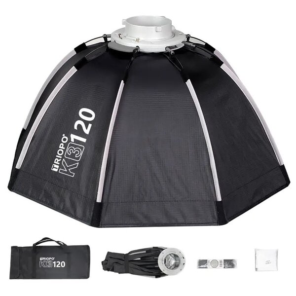 120cm Octagon Bowens mount Softbox  with grid