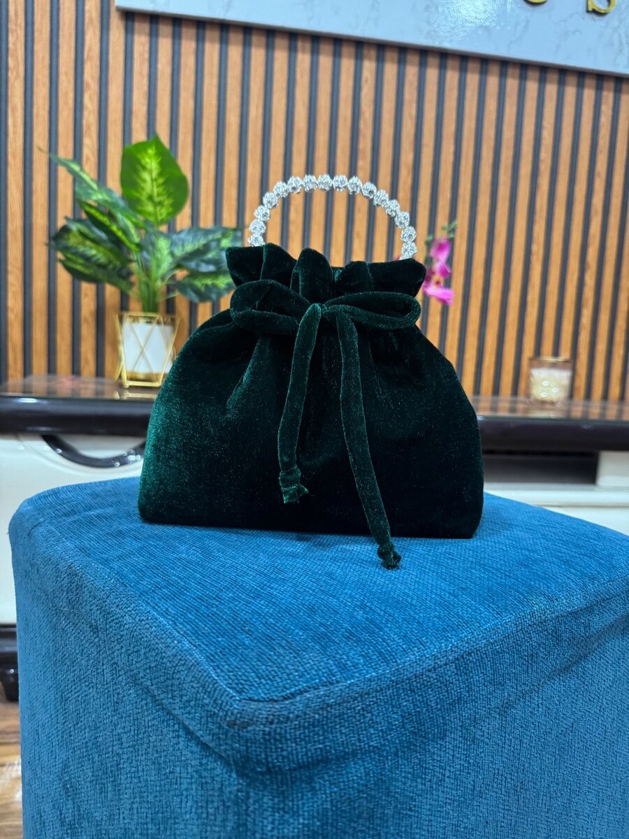Velvet diamanté bag