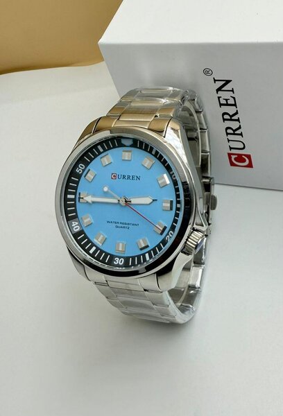 Montre curren stylé fond bleu