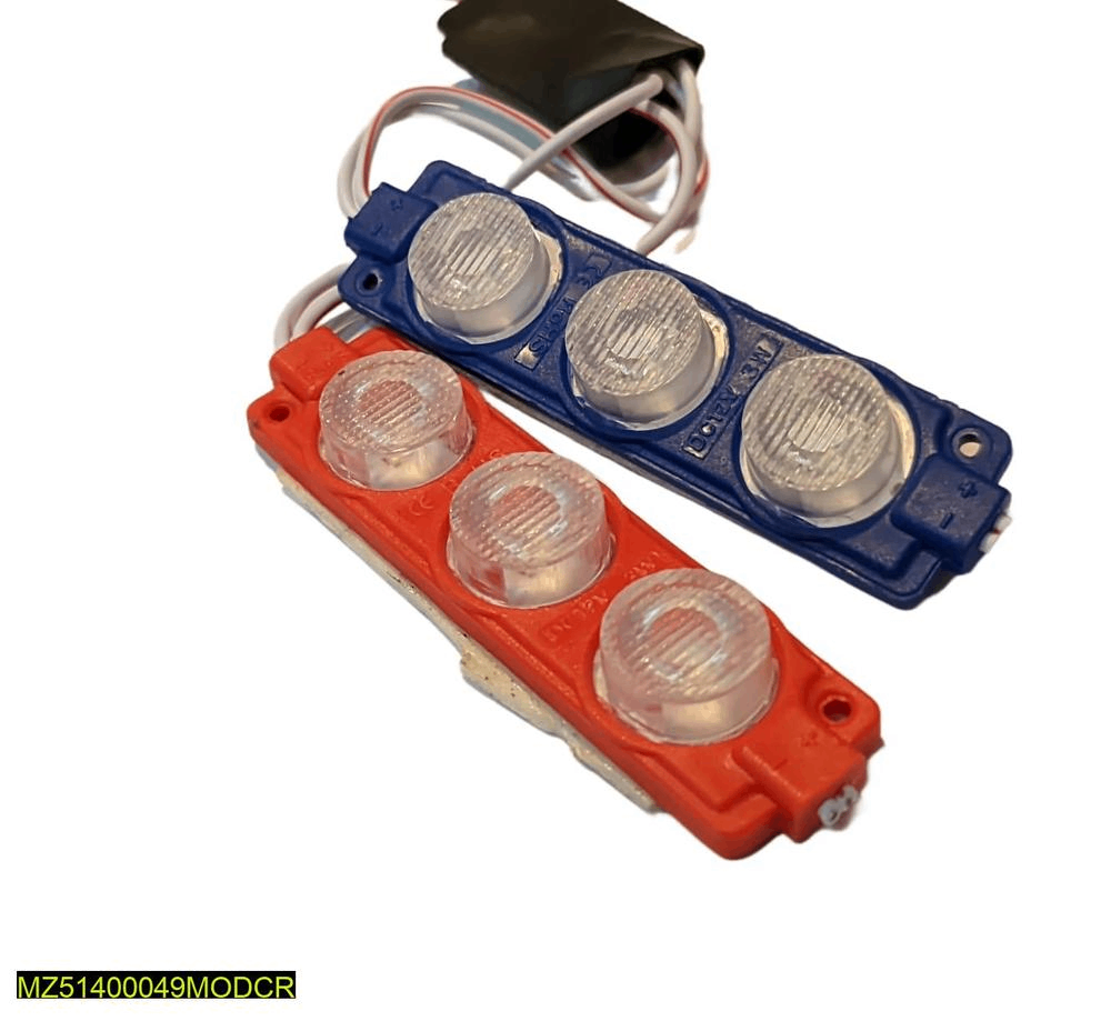 Red and blue flashing module lights set of two