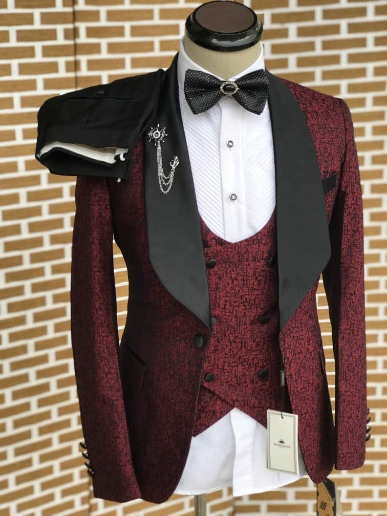 men's red suit