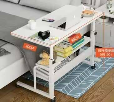 Table d'Ordinateur Ajustable avec Roulettes