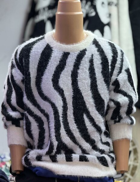 Pull rayé en laine confortable