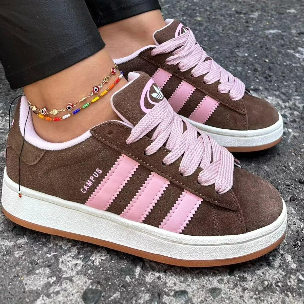 Baskets rétro Campus rose