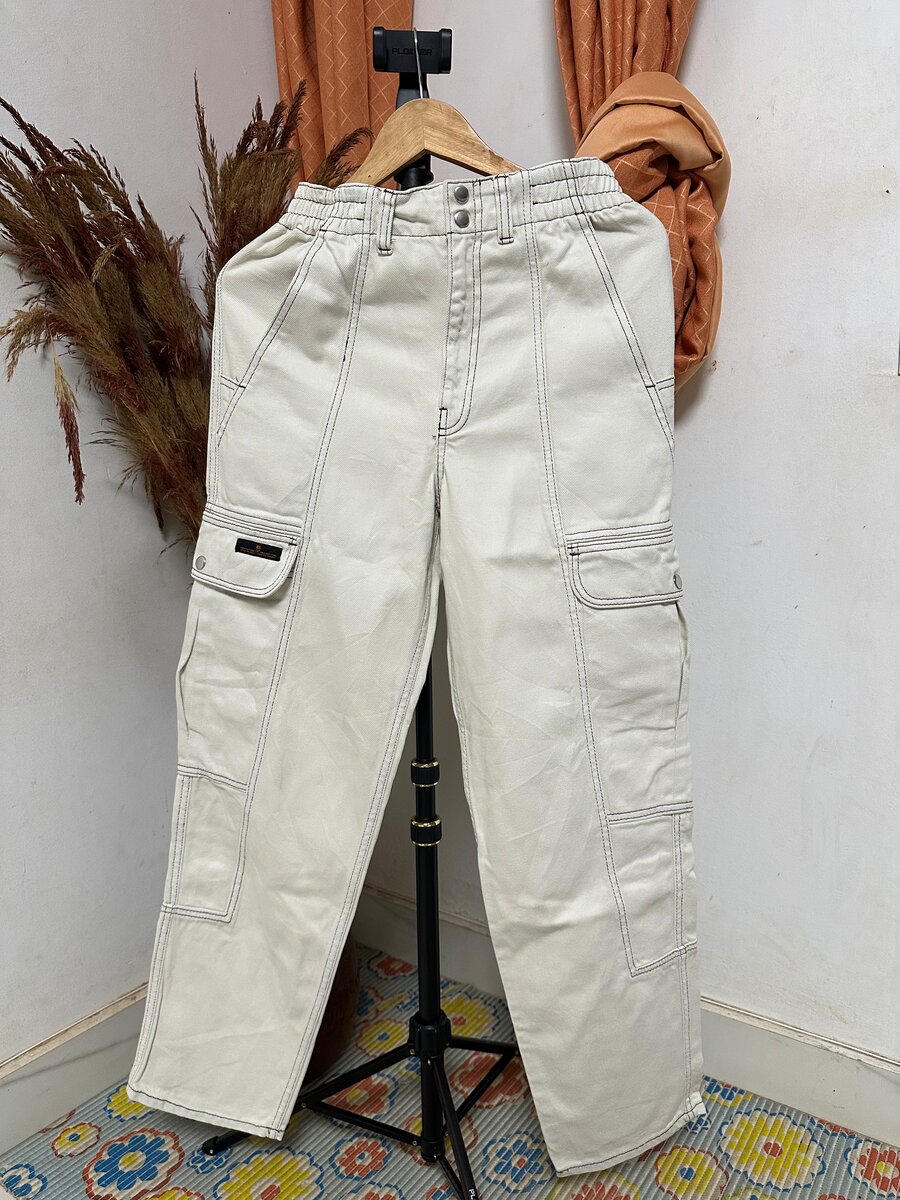 Pantalon cargo blanc