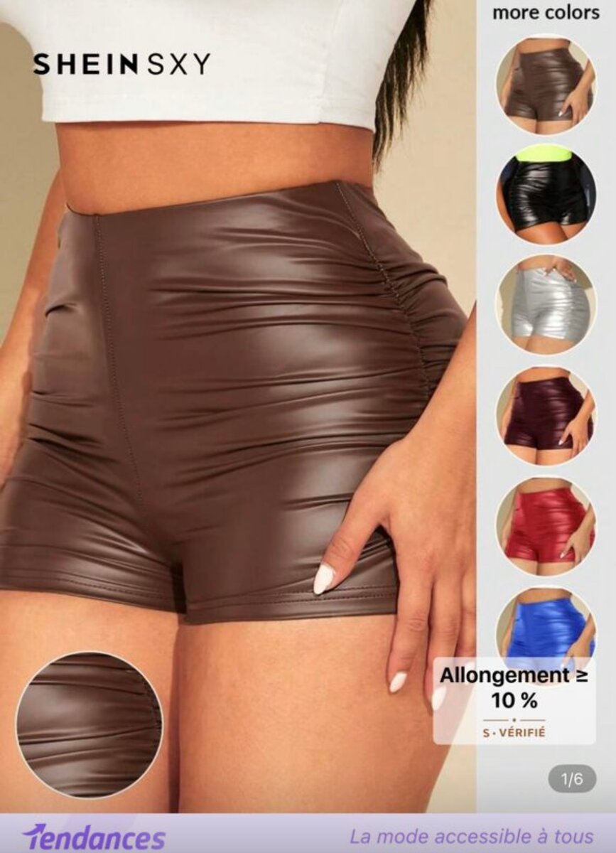 Shorts en cuir stretch