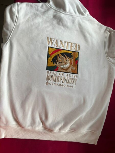 Sweat à capuche One Piece blanc
