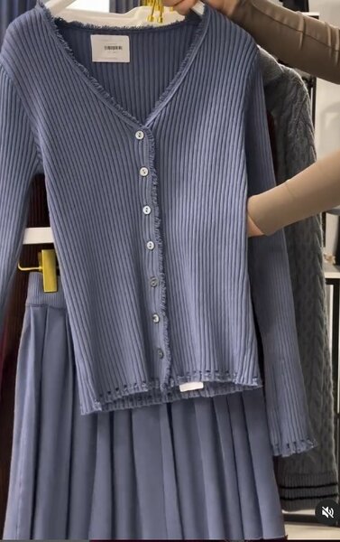 Комплект трикотажный, кофта+короткая юбка, серо-голубой