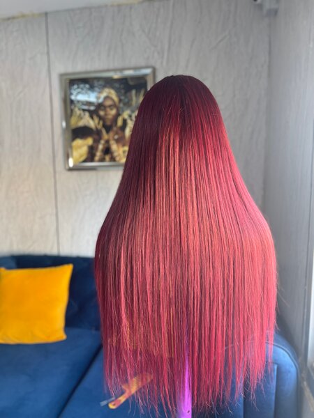 Long Burgundy Lace Front Wig