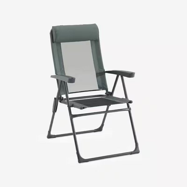 Camping comfortable reclining folding armchair - steel