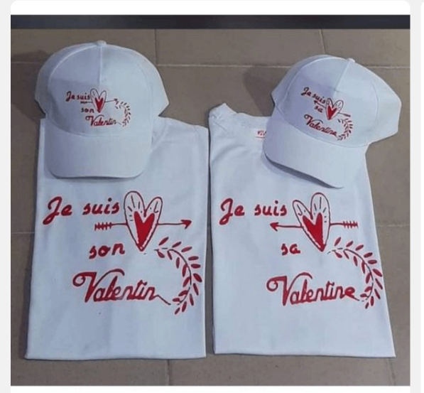 T-shirt couple Saint-Valentin