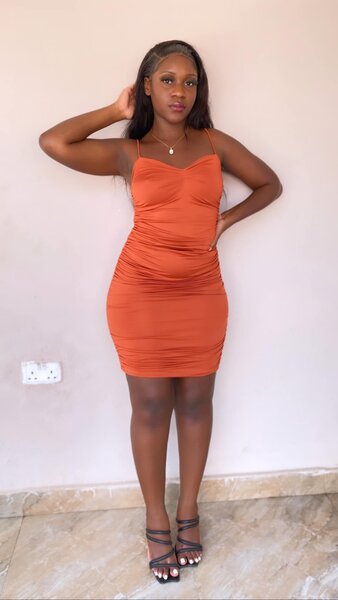 Shiny women's dress orange 🎀NEW IN🎀 S,m,l,xl,2xl  