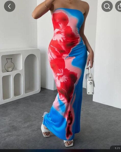 Robe Longue Imprimée Élégante