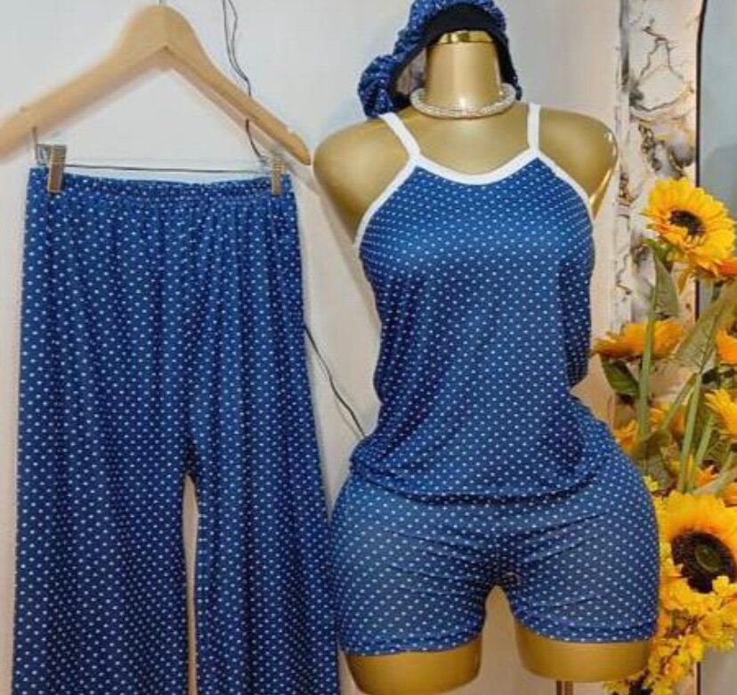 Ensemble Pyjama Bleu Pois