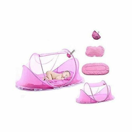 4 in 1 Portable Baby Bed with Net - Pink