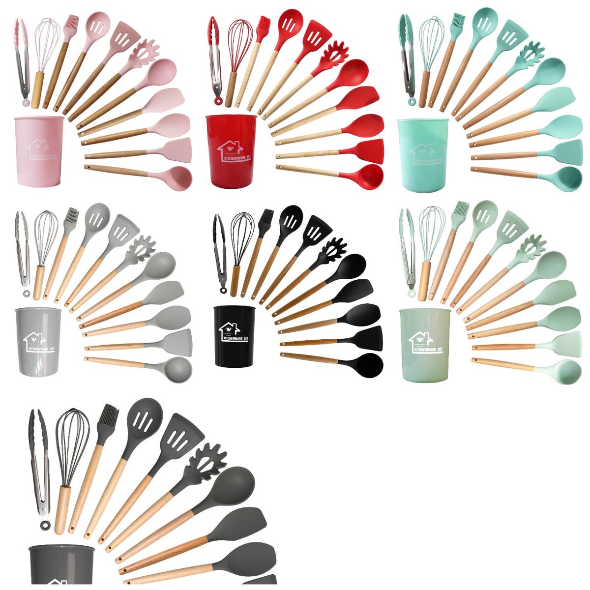 12pcs silicone ladle set