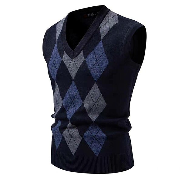 Gilet sans manches à motif losanges