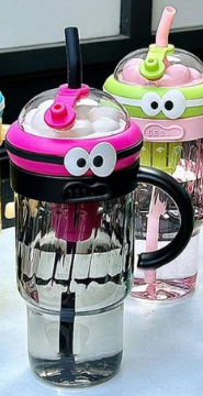 Large Capacity Drinking Straw Cup with Handle and Fruit/Tea Infuser