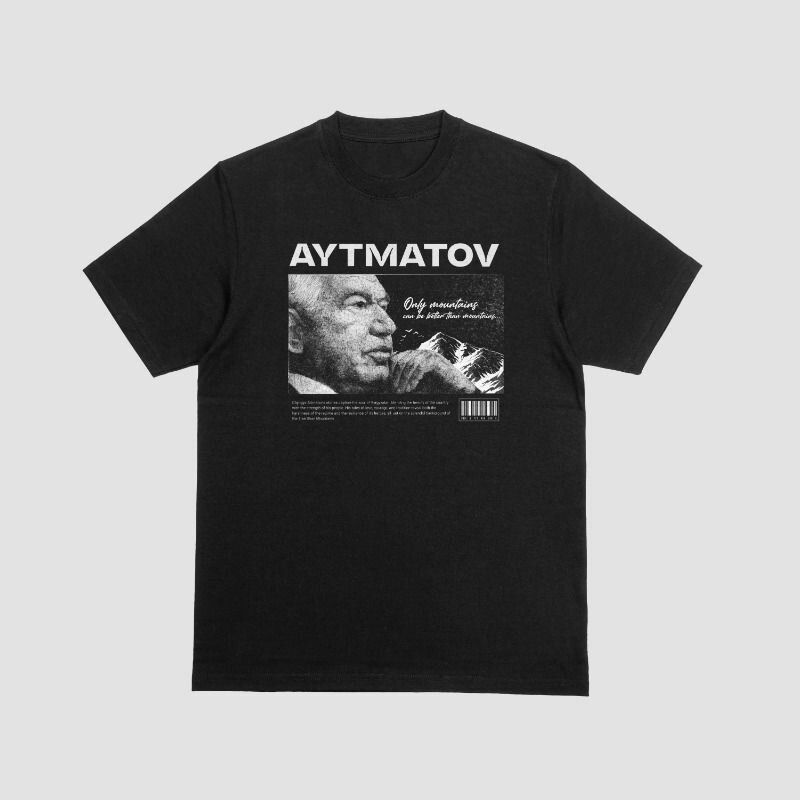 Плотная Футболка с принтом Айтматова