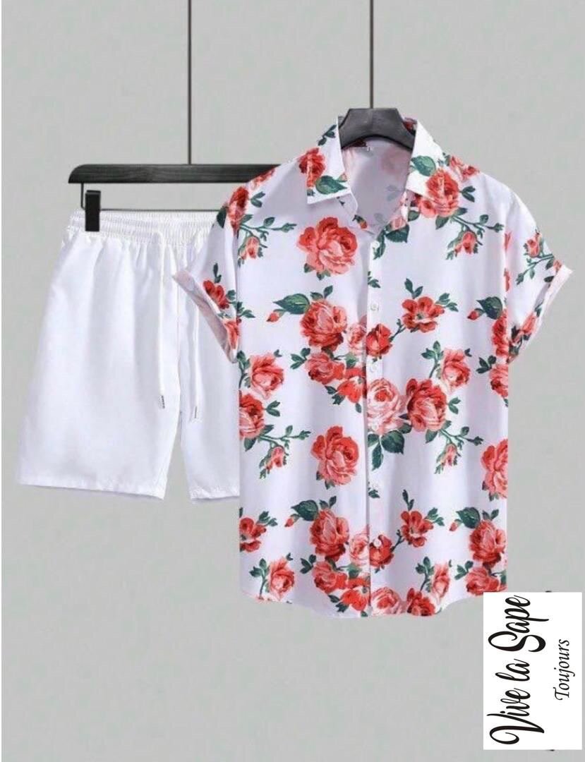 Ensemble d'été floral homme