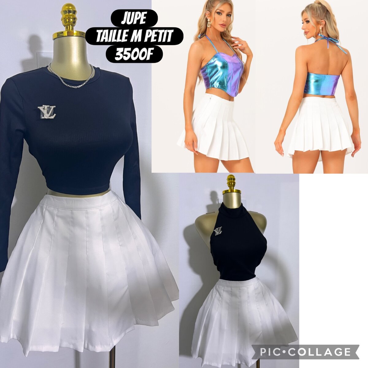Jupe plissée blanche élégante