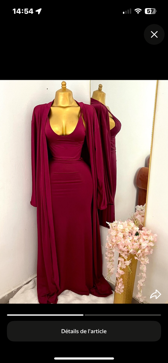 Robe Longue avec Kimono Elegant