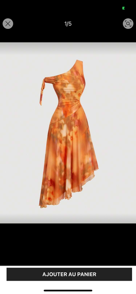 Robe Asymétrique Orange Élégante