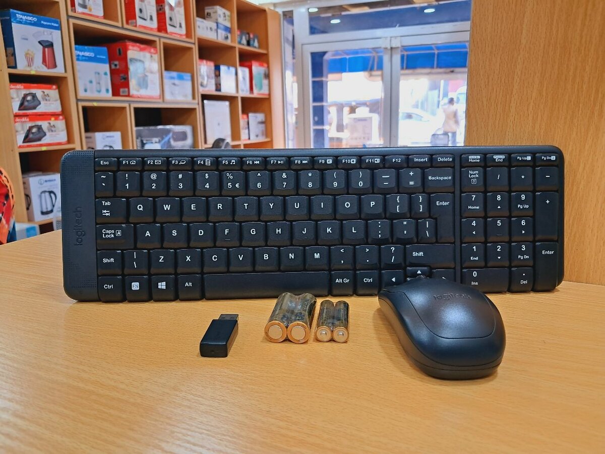 Space saving wireless keyboard and mouse combo by Logitech