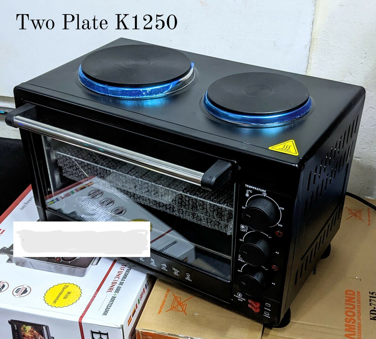 Electric stove, 2 burners + oven