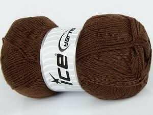 Fil de laine marron doux