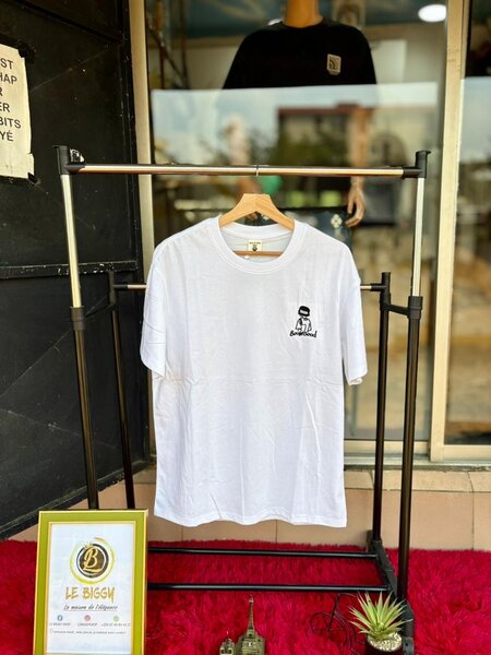 T-shirt unisexe blanc imprimé