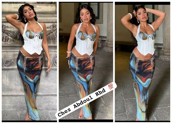 Complet jup longue avec corset