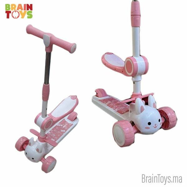 Trottinette Enfant Rose Lapin