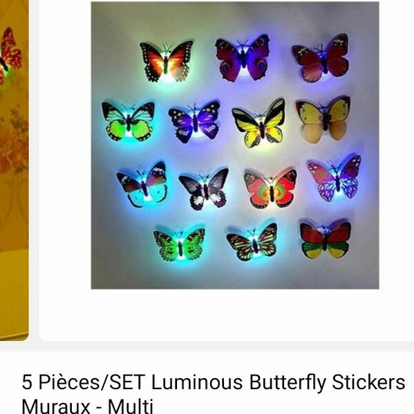 Stickers Muraux Papillon Lumineux