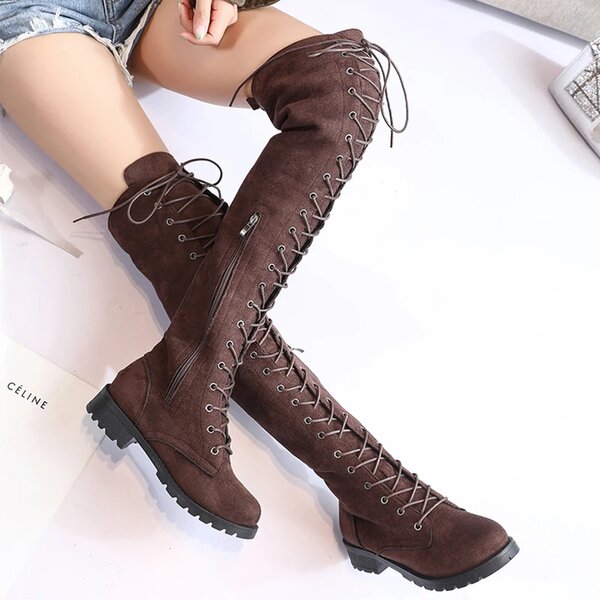 Thigh high brown boots size 6