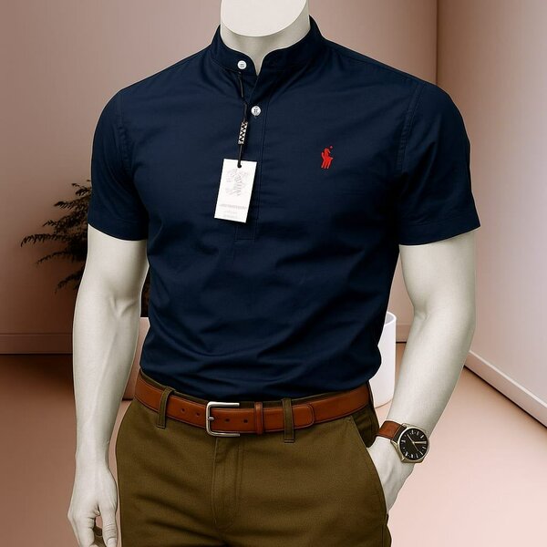 Chemise Polo Bleu Marine Homme